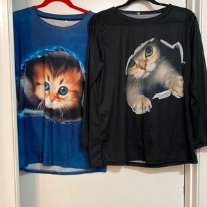 NWOT Bundle of 2 Cat T-shirts